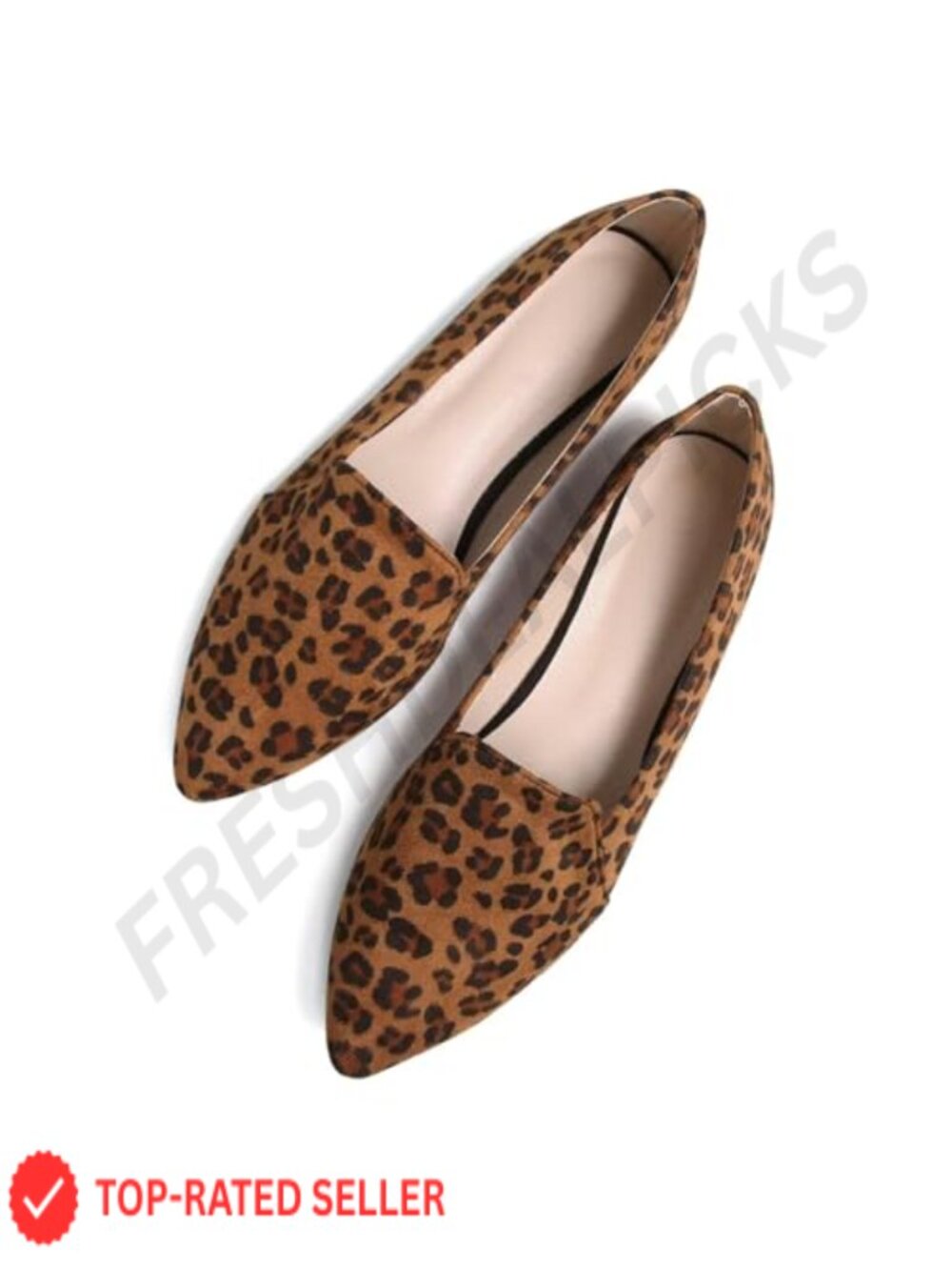 Pointy Toe Ballet Flats PU Leather Memory Foam Foldable Slip On